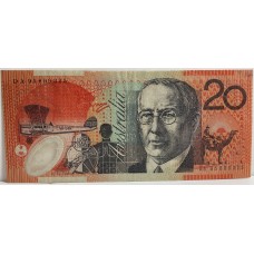 AUSTRALIA 1995 . TWENTY 20 DOLLARS BANKNOTE . EVANS/FRASER . LAST PREFIX DA